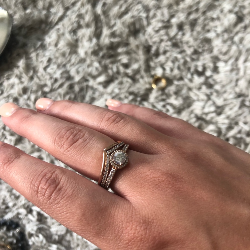 Pandora rose gold shimmering wish ring